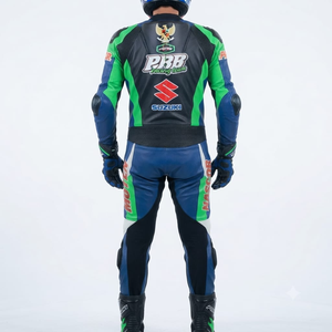 Combinaison de course premium Zuzuki pour homme, 1 pièce, en cuir de vache véritable/cuir de kangourou, style MotoCP, combinaison de course sur circuit, niveau de protection 2 - Product Image 2