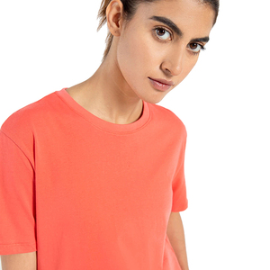 T-shirt décontracté en maille unie à col rond et manches courtes pour femme, coupe ample, idéal printemps-été - Product Image 6