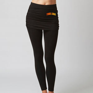 Leggings de yoga taille mi-haute en nylon et élasthanne avec logo personnalisé, contrôle du ventre, pour femmes, grandes tailles, sport et fitness - Product Image 1
