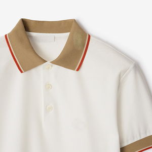 เสื้อเชิ้ตผู้ชายคุณภาพสูง Burberry คอตั้ง ผ้าถักพิมพ์ลาย 100% ผ้าฝ้าย ระบายอากาศได้ดี มีกระเป๋าเสื้อ แขนสั้น สไตล์ลำลองและธุรกิจ - Product Image 6