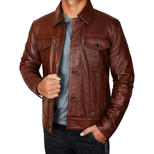 Chaqueta de Cuero para Hombre de Diseño Elegante y de Primera Calidad, Nueva Colección, Chaqueta de Cuero para Hombre a la Moda - Product Image 4