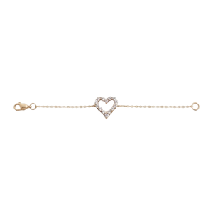 Adjustable Heart <b>Charm</b> <b>Bracelet</b> 18K <b>Gold</b> Plated Moissanite Chain Link Bangle Round Brilliant Cut Jewelry for Women - Product Image 4