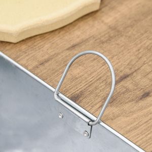 Set da Pranzo da Giardino in 5 Pezzi, Tavolo Quadrato in Acciaio per Esterni con Secchiello per Ghiaccio Integrato e 4 Sedie a Dondolo - Product Image 3