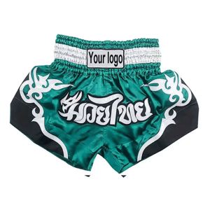 Pantalones Cortos de Muay Thai Personalizados, Satén Premium, Cintura Elástica, Secado Rápido, Transpirables, 100% Poliéster, para Entrenamiento Profesional de Kickboxing, OEM - Product Image 1