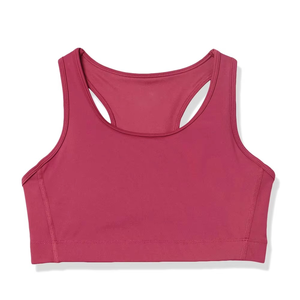 Sujetador deportivo rosa sin mangas para mujer, top de fitness con espalda cruzada, ropa deportiva con logo personalizado, proveedor mayorista OEM - Product Image 2