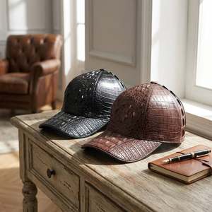 Gorra de Béisbol de Cuero Texturizado Unisex, Color Sólido en Relieve, Transpirable, para Todas las Estaciones, Adulto, 5/6 Paneles, Vintage, Cobre Dorado - Product Image 2