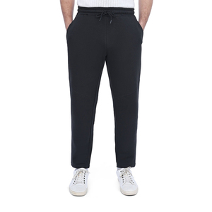 Pantalones Deportivos Negros Lisos de Cintura Media, Transpirables, Estilo Urbano, Felpa Francesa, Joggers de Entrenamiento, Lavado Ácido, Vintage, Corte Recto - Product Image 1