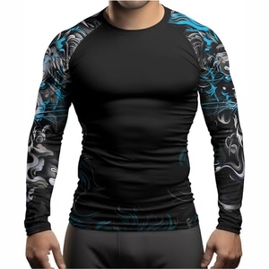 Wholesale OEM Custom Sublimated Men's Rash Guard Compression MMA Design with Anti-UV & Breathable Features Washed Rash Guard - Product Image 4