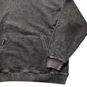 Sweat à capuche streetwear noir doux et confortable, le plus vendu, effet délavé, faible MOQ et prix, tissu et logo personnalisables - Product Image 2