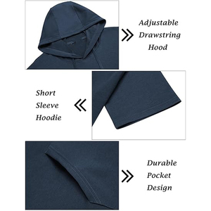 Men’s Cotton Hoodie Shorts <b>Set</b> Lightweight Breathable Summer Outfit Casual Streetwear Gym Fitness Daily Wear Clothing - Product Image 6