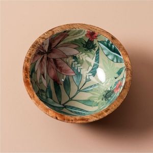 Grand saladier en bois émaillé imprimé, personnalisé, en bois naturel, pour fruits, vaisselle décorative ronde pour la cuisine, vente en gros - Product Image 5