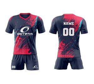 ชุดเล่นฟุตบอลผ้าโพลีเอสเตอร์ระบายอากาศได้ดีชุดเล่นฟุตบอลสไตล์ใหม่ล่าสุดพร้อมชุดเล่นฟุตบอลสีทึบผ้าโพลีเอสเตอร์100% แบบปรับแต่งได้ - Product Image 1