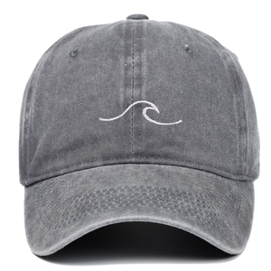 Casquette de baseball brodée à motif ondulé, chapeau rétro uni délavé, chapeau de soleil hip-hop pour hommes et femmes, voyage - Product Image 3