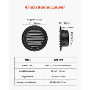Copertura per Bocchetta di Ventilazione Rotonda da 4 Pollici in Acciaio Inox Premium con Griglia di Protezione - Product Image 2