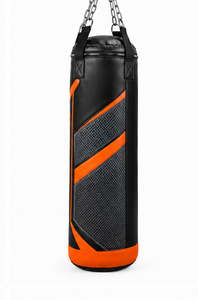 Saco de Boxeo Resistente QST de Cuero PU, Saco de Boxeo Colgante Negro y Naranja con Cierre de Cremallera Duradero para Adultos - Product Image 6