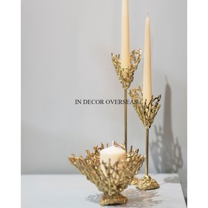 Brass Christmas Candle Stand with <b>Pine</b> Cone and Branch Design for Home And Hotel Decoration <b>Table</b> Centerpiece Accessories Supply - Product Image 3