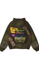 Black Hooded Zip-Up Sweatshirt Men <b>Gothic</b> Punk Streetwear Cotton Knitted Solid Oversized Crop Winter <b>Jacket</b> Custom Logo - Product Image 4