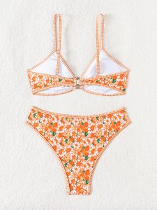 Procure vibrant yellow and orange floral <b>bikinis</b> for retail brands Strict quality controls and low MOQ wholesale manufacturing. - Product Image 3