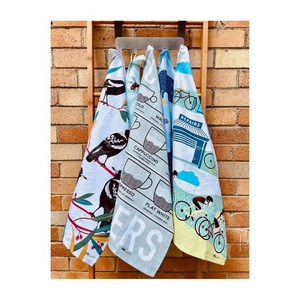 Bleu côté Boder brodé 40x40cm coton biologique tissu Durable réutilisable couleur uniforme pour cuisine décoration de pâques torchon - Product Image 2