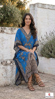 Robe Kaftan Imprimée Personnalisée pour Femme, Cache-maillot de Plage Ample et Léger, Tenue de Vacances, Fabricant OEM ODM, Tissu Personnalisé