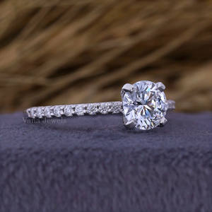 Anillo solitario de diamante cultivado en laboratorio, promesa simple y propuesta, compromiso y anillo de aniversario, certificado IGI para esposa o novia - Product Image 5