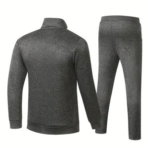 New Custom <b>Men</b> Casual Tracksuit Set Full Sleeve Zipper <b>Jacket</b> Pants Solid Color Breathable Regular Fit Autumn Wear 2 Piece Suits - Product Image 2
