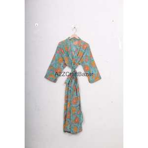 Kimono Ligero de Algodón para Mujer, Estampado Floral, Talla Única, Ropa de Playa, Cubre Bikini, para Verano y Otoño, Ropa de Dormir - Product Image 4