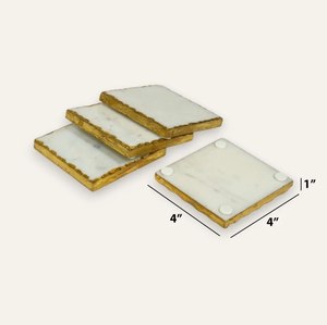 Juego de posavasos de mármol natural con diseño de palmera dorada, alfombrillas y almohadillas antideslizantes, mantel individual para bebidas, accesorios de decoración de mesa - Product Image 2
