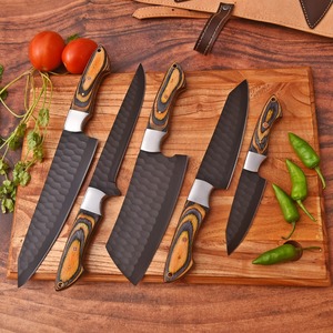 Hand Forged Stainless Steel 4-Piece Chef <b>Knife</b> Set Matte Finish Wooden Handle Ambidextrous Modern <b>Kitchen</b> <b>Knives</b> - Product Image 6