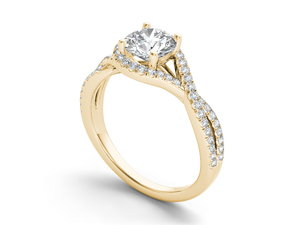 Anillo de Oro de 14K con Diamante Cultivado en Laboratorio de Corte Redondo de 1 Quilate, Diseño en Espiral, Certificado IGI, Color E, Claridad VS1, para Boda, Compromiso o Aniversario - Product Image 3