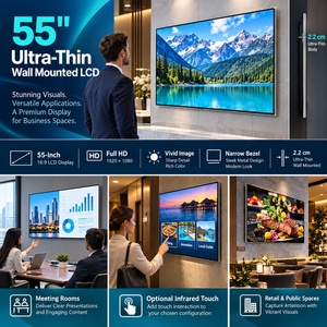 55 Inch <b>Wall</b> Mounted Commercial <b>Display</b> Menu Board <b>Display</b> LCD Digital Signage Restaurant Advertising Android Windows WiFi OEM - Product Image 4