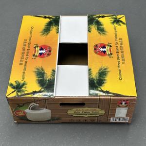 Custom Printed Corrugated Coconut Carton <b>Box</b> for Fresh Coconut Export Packaging Ventilation Hole <b>Heavy</b> <b>Duty</b> Recyclable Carton - Product Image 2