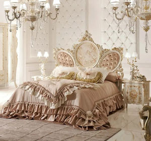 ชุดห้องนอนไม้มะฮอกกานีแท้สุดหรู ขนาดคิงไซส์ สไตล์ยุโรปโบราณ แกะสลักอย่างประณีต ผลิตในอินโดนีเซีย รับประกันคุณภาพ พร้อมจัดส่งฟรี - Product Image 1