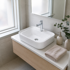 Lavabo Cuadrado para Baño, Diseño Minimalista, Superficie Lisa, Lavabo de Sobremesa, Garantía de 5 Años, Logotipo Impreso con Láser - Product Image 5