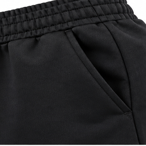 Pantalon de jogging en molleton noir personnalisé, couleur unie, style minimaliste, taille élastique, revers côtelés, décontracté, pour l'hiver, vente en gros - Product Image 6