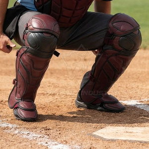 Protège-jambes de baseball pour adultes en cuir, construction ergonomique, sangles réglables, léger, ajustement confortable, protection professionnelle - Product Image 6