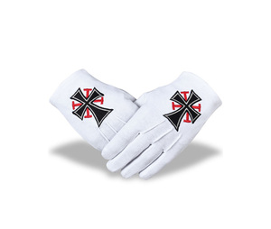 Gants de sport maçonniques personnalisés 100 % coton avec broderie croix noire, motif à carreaux, utilisables quatre saisons, respirants et durables - Product Image 1