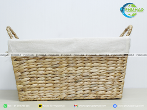 Handcrafted WATER HYACINTH STORAGE <b>BASKET</b> Durable Laundry <b>Basket</b> <b>Large</b> Storage Hamper Vietnam Home Decor - Product Image 5