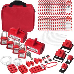Kit di Bloccaggio Elettrico 47 Pezzi, Set LOTO di Sicurezza con Lucchetti, Ganci, Etichette, Fascette in Nylon, Bloccaggi per Spine e Interruttori - Product Image 6