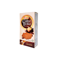 Biscuits Croustillants au Café et à la Crème OEM ODM 150G Texture Dorée Croustillante Processus de Roulement Emballage en Boîte Faible en Gras