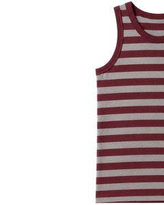 <b>Maroon</b> Gray Striped Men Cotton Tank <b>Top</b> Sleeveless Vest Casual Summer Gym Fitness Shirt Breathable Loose Fit Streetwear Tank <b>Top</b> - Product Image 3