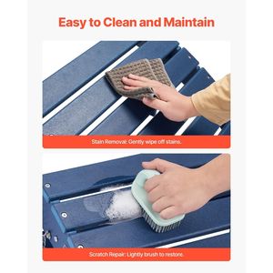 Reposapiés Adirondack Plegable de Plástico HDPE Resistente a la Intemperie para Patio, 15.7L X 18.9W X 13H Pulgadas - Product Image 6