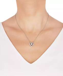 Collana con ciondolo a doppio cuore di diamanti (1/4 ct. T. w.) in argento Sterling, estensore da 16 "2" | Macacy's - Product Image 2