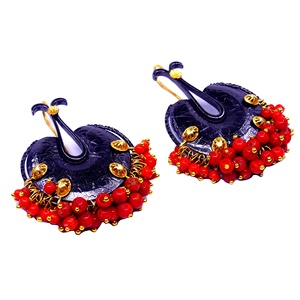 Léger argent Sterling 925 plaqué or corail pierres précieuses bas quantité minimale de commande classique tenue quotidienne femmes ensemble de boucles d'oreilles - Product Image 1