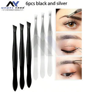 Juego de pinzas multifuncionales para pestañas, 6 uds., pinzas para cejas de acero inoxidable, herramientas para quitar el vello, acero inoxidable - Product Image 2