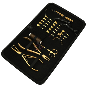 Gold Micro Ring and Installation Hair Extension <b>Tool</b> Bundle with 7 Inch Pliers Flat Crimper Remover <b>Tool</b> <b>Hook</b> <b>Tool</b> Clips <b>hook</b> - Product Image 1