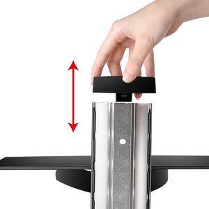 Étagère murale double à 2 niveaux en verre pour lecteurs DVD, décodeurs et accessoires TV - Product Image 4