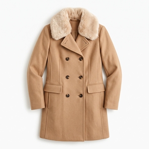 Women's <b>Winter</b> Fox Faux Collar Double Breasted <b>Thick</b> Filled <b>Coat</b> Luxurious Warm Casual OEM ODM Wholesale Factory Private Label - Product Image 1