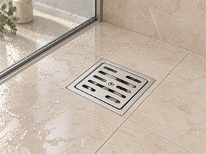 2 Inch Stainless Steel <b>Square</b> Floor <b>Drain</b> with Slotted Grate for Bathroom Washroom - Product Image 4