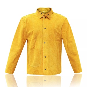 Hot Selling Custom Solid Color <b>Leather</b> Welding Safety <b>Jacket</b> Premium Quality Solid Material <b>Leather</b> Welding <b>Jacket</b> - Product Image 1